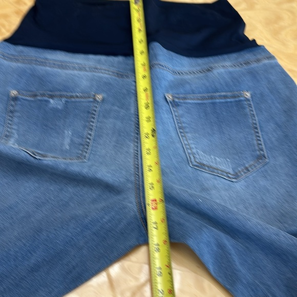 MATERNITY PANT. STRETCHY. SIZE LARGE BLUE JEANS & WAISTBAND. - Picture 7 of 10